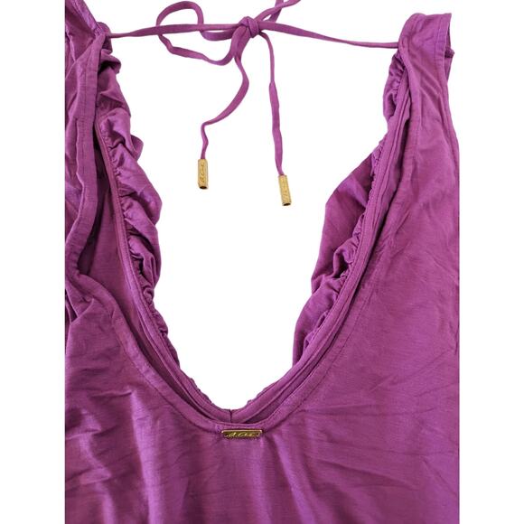 A. Che Swim Ruffled Tie Romper Cover Up Size S - Picture 4 of 6